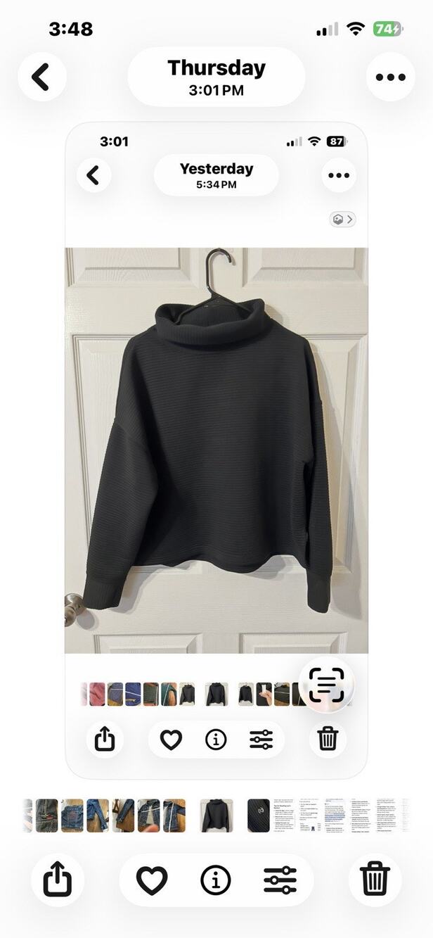 Danskin Womens Sz M Long Sleeve Ridge Cowl Neck Black